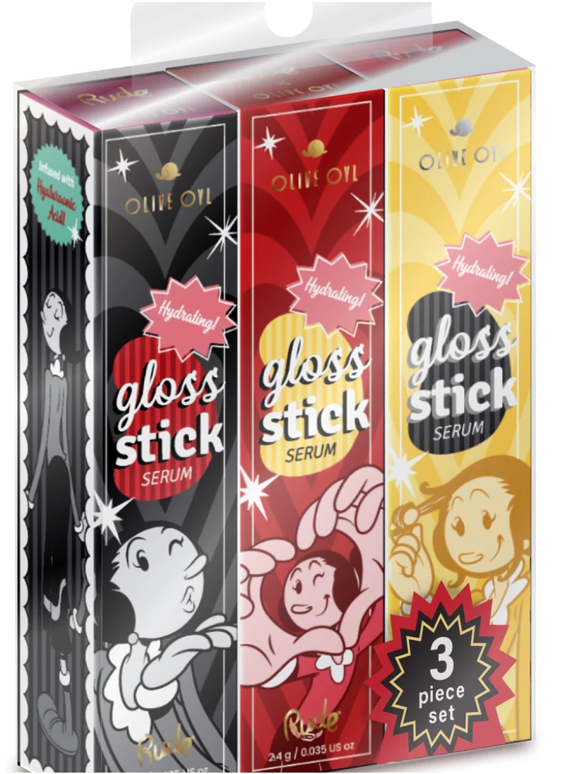 Rude Rude Olive Oyl Hydrating Gloss Stick Serum - 3 piece set