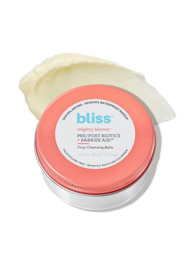 Bliss Mighty Biome Deep Cleansing Balm - 3.0 Oz - Dissovlves Waterproof Makeup & Impurities - Pre/Post Biotics + Barrier Aid - Antioxidants Balance Skin Barrier - Clean - Vegan - Image 1