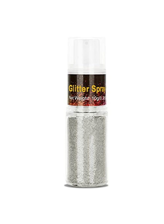 Go Ho Hair and Body Glitter SpraySilver Glitter Spray Dry Powder Makeup for ClothesFestival Loose Sparkle PowderHolographic Ultra Fine Resin Glitters for Crafts10g - Image 1