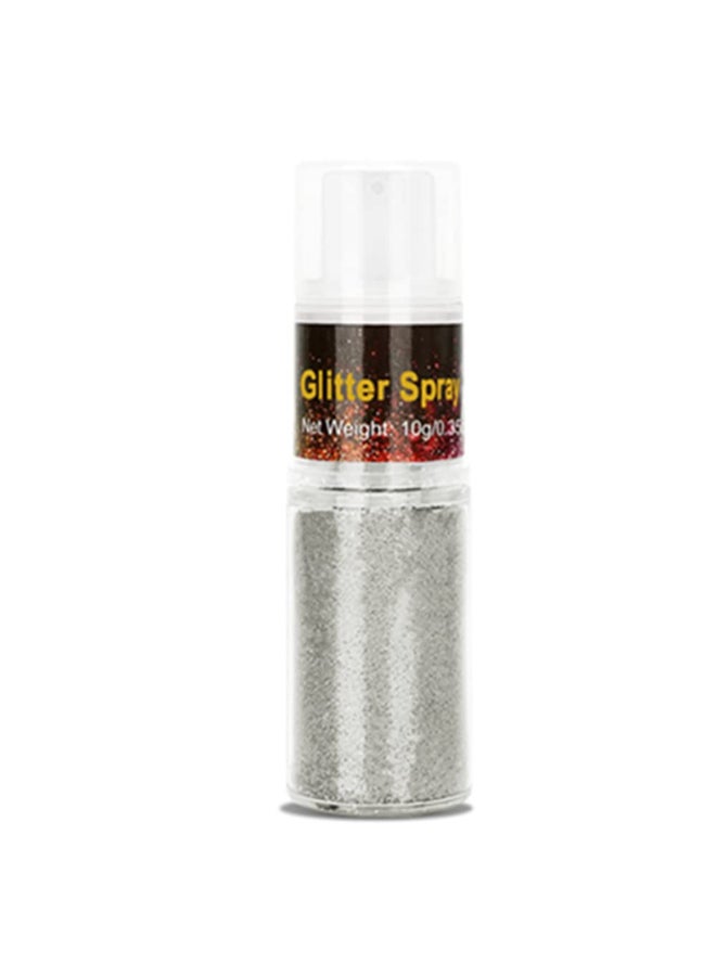 Go Ho Hair and Body Glitter SpraySilver Glitter Spray Dry Powder Makeup for ClothesFestival Loose Sparkle PowderHolographic Ultra Fine Resin Glitters for Crafts10g - Image 2