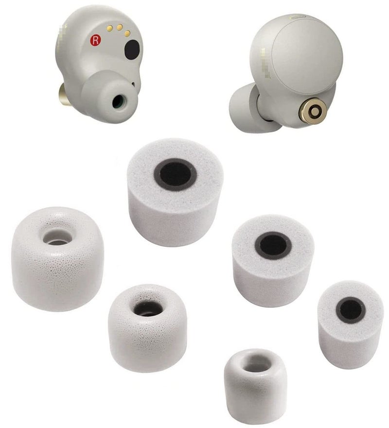 JNSA Foam Ear Tips Replacement for Sony WF-1000XM5,WF-1000XM4 Sliver, WF-XB700, Ultimate Comfort Noise Canceling Memory Foam Eartips Foam Ear Tips,S/M/L 3 Size 3 Pairs, Silver 3 Size (FoamXM4S3P3) - Image 1