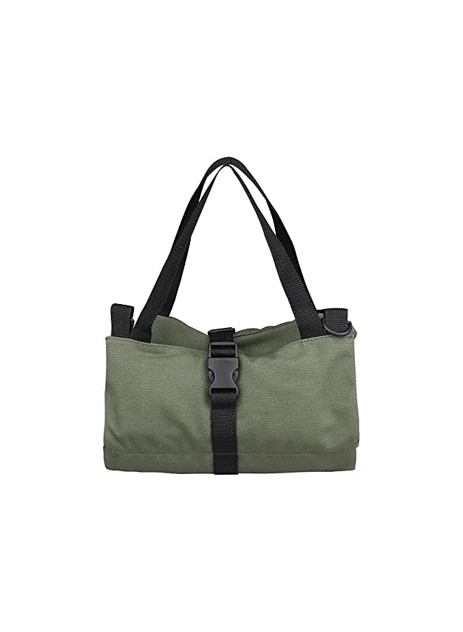 PROMASS Tool Roll Up Bag,Portable Canvas Bag,Multi-Purpose Back Seat Organizer and Hanging Tool Carrier Tote with 5 Zipper Pockets,UH05 Green  - Image 4