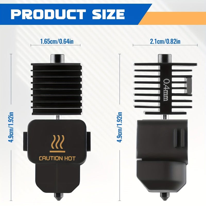 2pcs A1 A1 Mini Hard Nozzle Set 0.6mm 0.8mm Heat Tip Detachable Hotend High Speed Component Quick Nozzle Replacement - Image 2