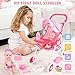 deAO Baby Doll Stroller 12 Baby Doll Set with Foldable Doll Stroller 15 PCS Baby Doll Accessories for Toddlers 35 Christmas Birthday Gifts - Image 4
