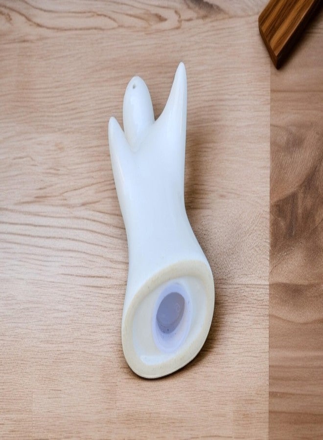 Malaikah Ceramic 2 Pcs Ghost Hug Shape Pepper Shakers, Pepper Shaker Decoration Set Easy Refill Dining Table Festive Tableware Gifts Kitchen Decor (White) - Image 3