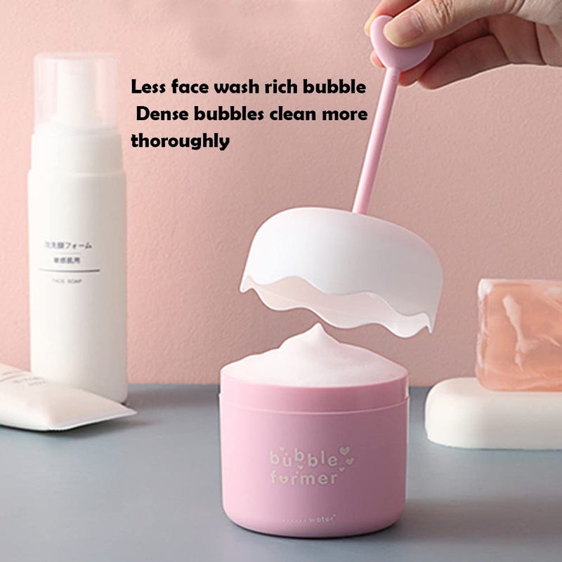 Loyanger Face Wash Foam Maker, Facial Cleanser Foam Cup Froth Whip Bubble Maker Skin Care Face Wash Foamer, Deep Skincare Cleaner Tools, for Home Travel(COLOR:pink) - Image 4