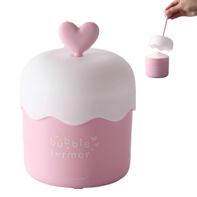 Loyanger Face Wash Foam Maker, Facial Cleanser Foam Cup Froth Whip Bubble Maker Skin Care Face Wash Foamer, Deep Skincare Cleaner Tools, for Home Travel(COLOR:pink) - Image 1