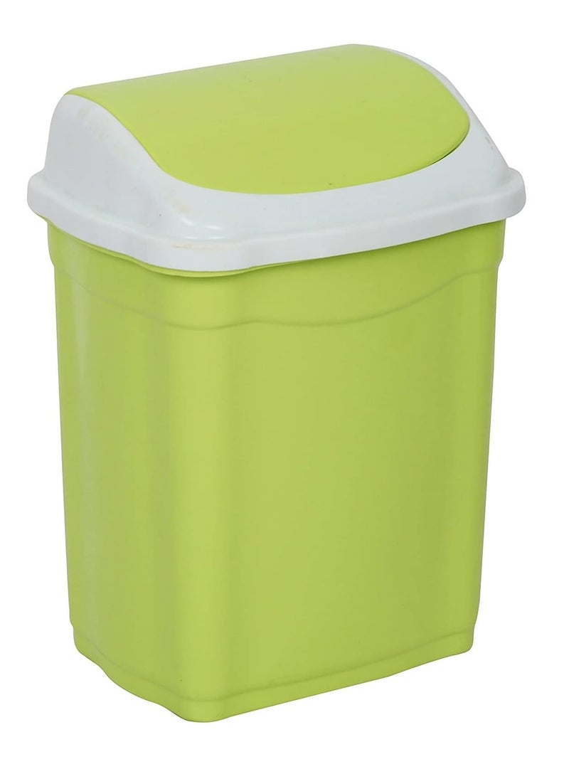 ARISTO Plastic Swing Lid Small Dustbin 16 Litre Green (29.3 x 22.5 x 40.5 CM) - Image 1