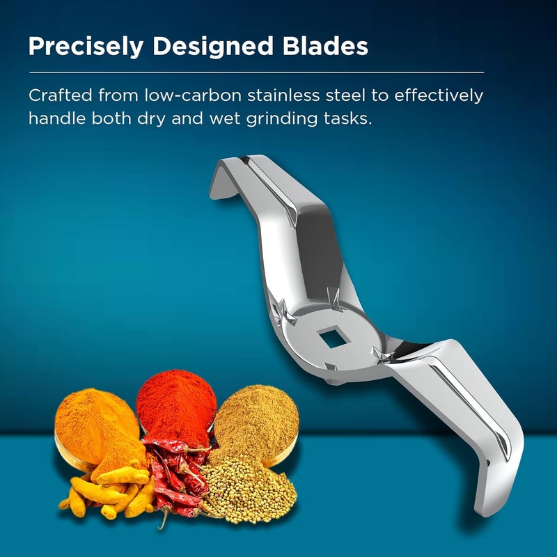 BUTTERFLY خلاط هيرو 500 وات مع 3 أوعية | أوعية متعددة الاستخدامات من الفولاذ المقاوم للصدأ | هيكل من ABS | حماية من زيادة الحمل في المحرك | ضمان المصنع لمدة سنة | رمادي - Image 4