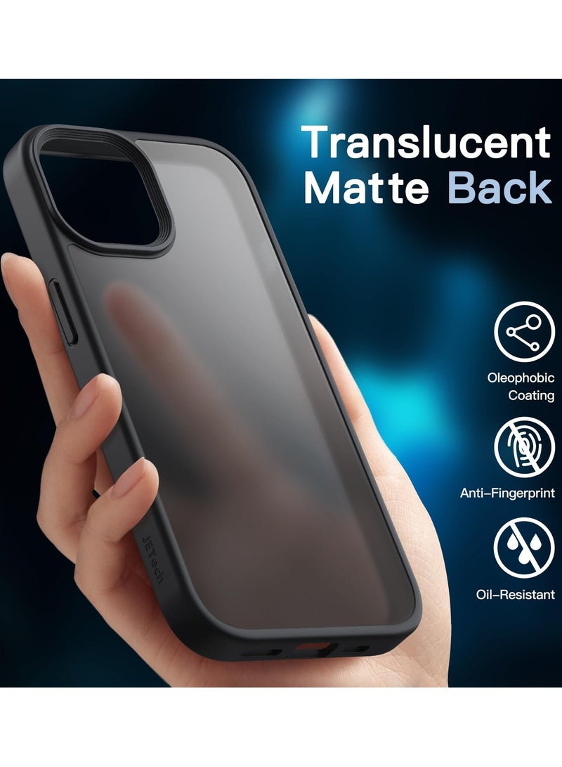 جي تيك حافظة غير لامعة 5 في 1 لهاتف آيفون 15 مقاس 6.1 بوصة مع عبوتين لكل منهما واقي شاشة من الزجاج المقوى وواقي عدسة الكاميرا وغطاء خلفي شفاف مقاوم للصدمات أسود - Image 4