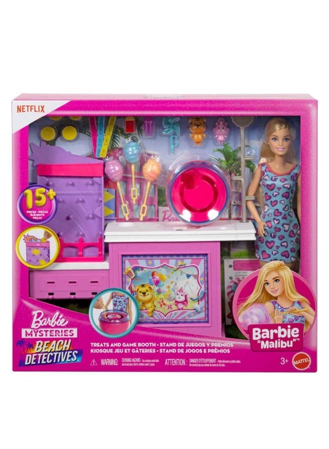 Barbie Mysteries Beach Detectives Malibu Treats And Game Booth Playset With 15+ Accessories - Image 1