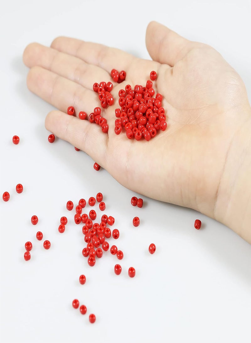 GGOOT Bulk 4mm Red Seed beads for Jewelry Making 110 grams About 160pcs,6/0 Glass Craft Beads for Making Earrings, Bracelets, Pendants, Waist Jewelry, DIY Handmade Seed Beads  - Image 4