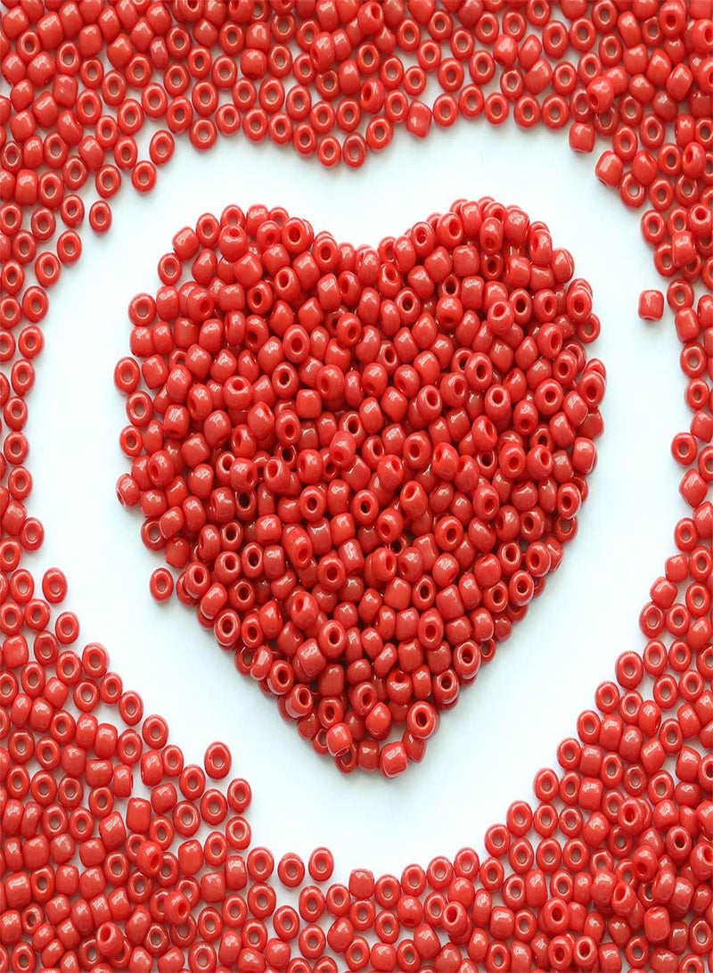GGOOT Bulk 4mm Red Seed beads for Jewelry Making 110 grams About 160pcs,6/0 Glass Craft Beads for Making Earrings, Bracelets, Pendants, Waist Jewelry, DIY Handmade Seed Beads  - Image 1