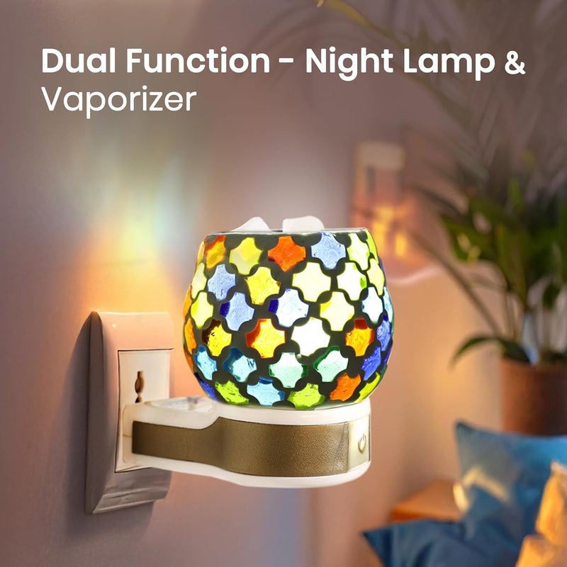 CYCLE موزع كهربائي من كافور كاربور النقي للمنزل والمكتب مع أقراص كافور مجانية | داني كابور سيراميك كهربائي مع مفتاح تشغيل/إيقاف ومصباح ليلي | خالي من الدخان وآمن للأطفال ومضاد للصدمات - Image 5