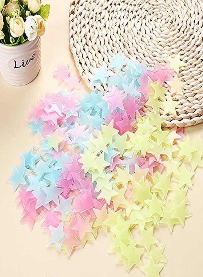 PINDIA Polyvinyl Chloride Luminous Fluorescent Glowing Night Sky Radium Glow Stars Starry Sky Space Wall Sticker - Pink, 55Pc - Image 2