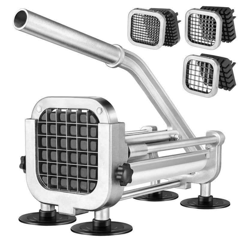 Ruooson 3Pcs French Fry Cutter, Ruooson Professional Potato Cutter Slicer with 1/2 In & 3/8 In & 1/4 In Stainless Steel Blades, Great for Whole Potatoes Carrots Cucumbers. - Image 1