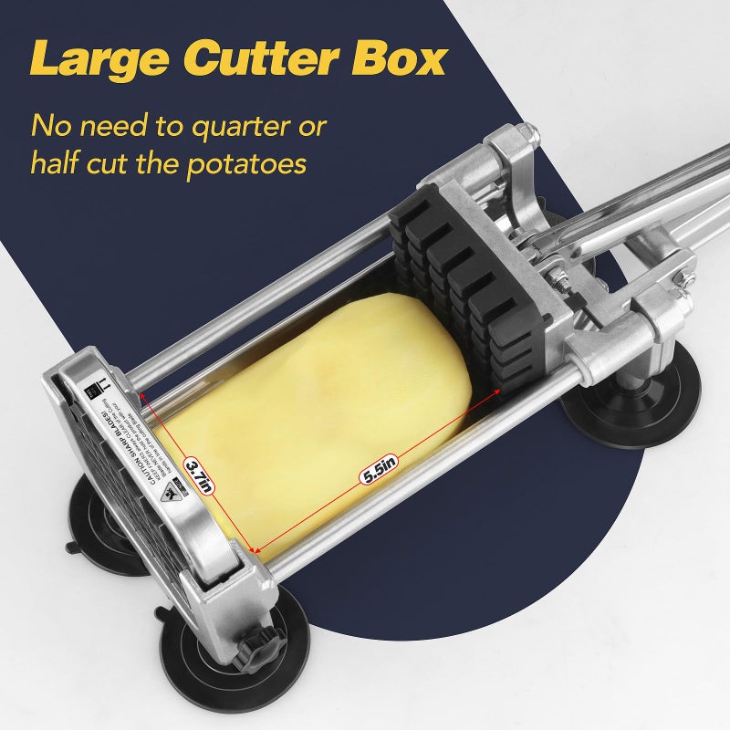 Ruooson 3Pcs French Fry Cutter, Ruooson Professional Potato Cutter Slicer with 1/2 In & 3/8 In & 1/4 In Stainless Steel Blades, Great for Whole Potatoes Carrots Cucumbers. - Image 4