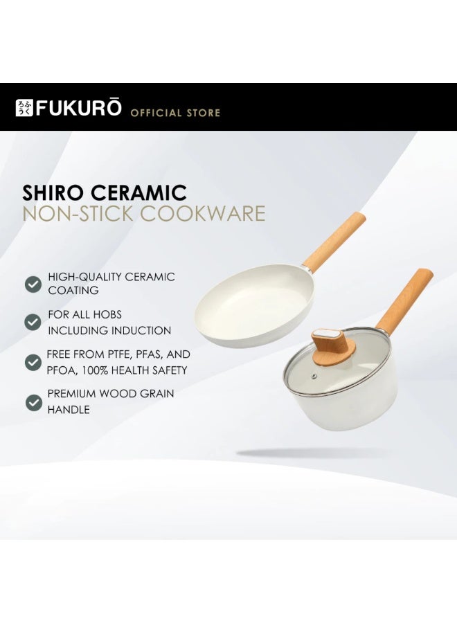 Fukuro Shiro Ceramic Non-Stick Cookware Set (2 Pan) - Image 3