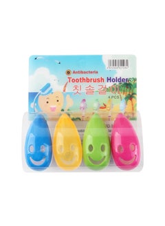 Cute 4-Pack Smiley Suction Toothbrush Holder Mixed color 4 Pack