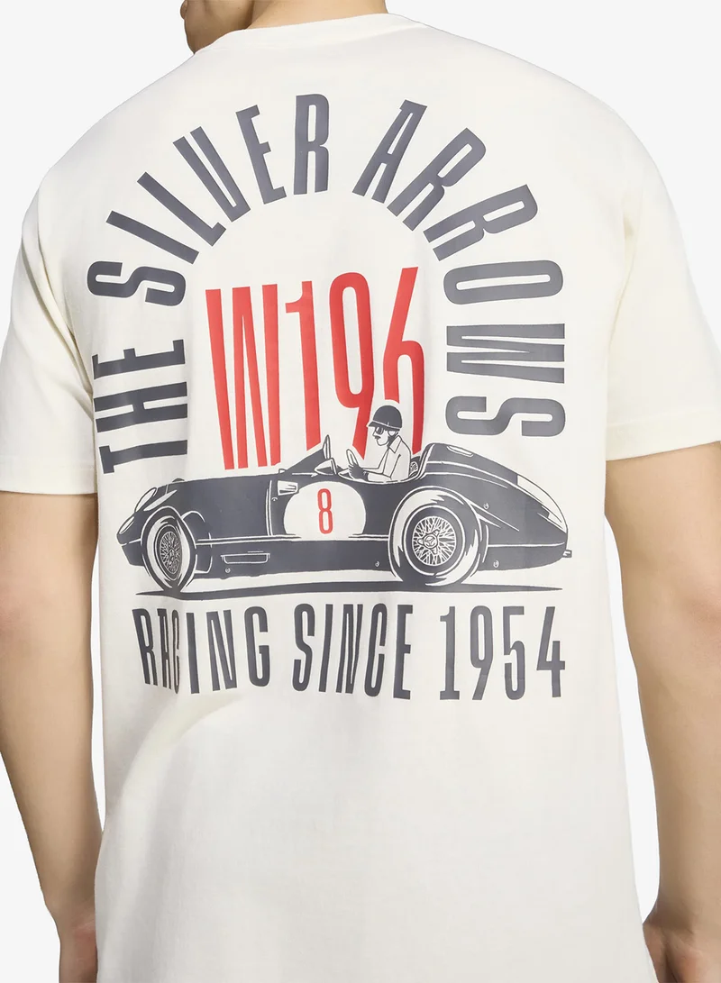 Adidas OWHITE/GRANIT Mercedes Silver Arrows 1955 Graphic T-Shirt for Men | Best Price UAE