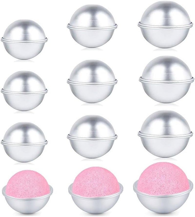 Bath Bomb Mold, 24 Pieces 3 Size Metal DIY Bath Bomb Kit for Crafting Handmade Spa Bomb Fizzies - Image 1