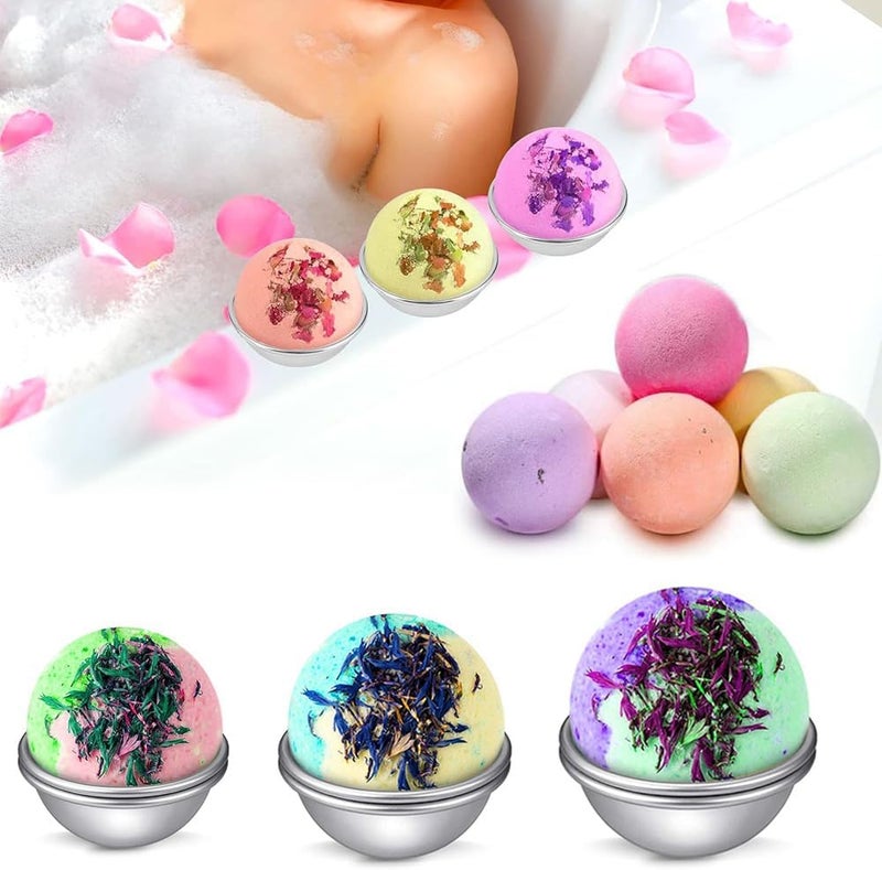 Bath Bomb Mold, 24 Pieces 3 Size Metal DIY Bath Bomb Kit for Crafting Handmade Spa Bomb Fizzies - Image 5