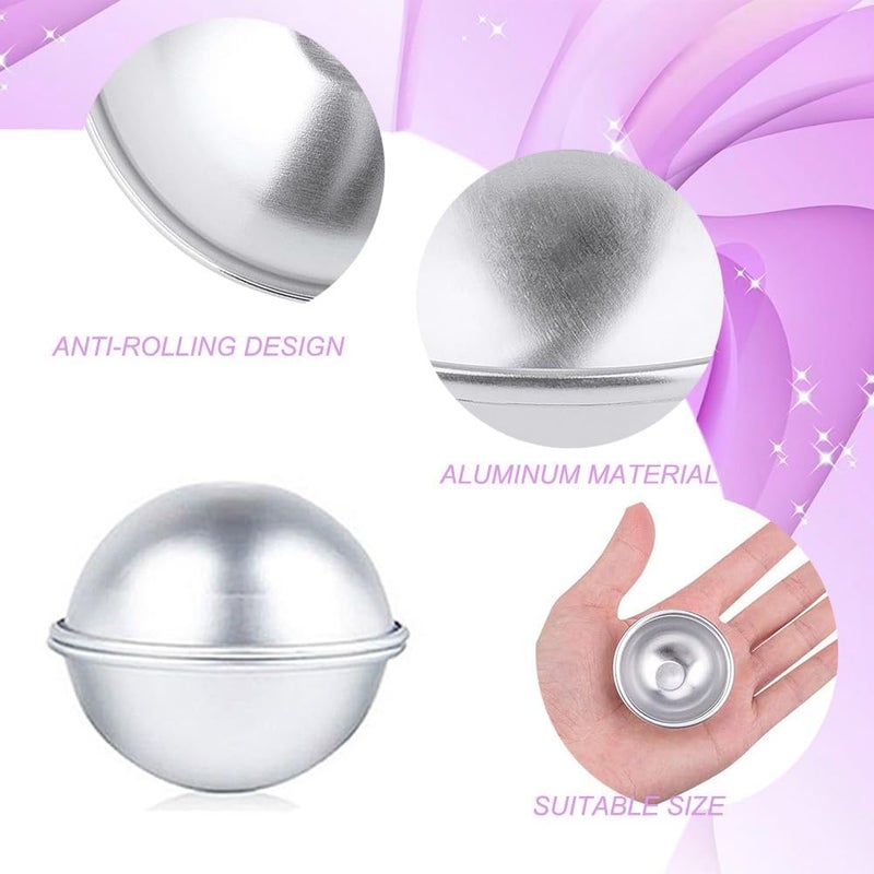 Bath Bomb Mold, 24 Pieces 3 Size Metal DIY Bath Bomb Kit for Crafting Handmade Spa Bomb Fizzies - Image 4