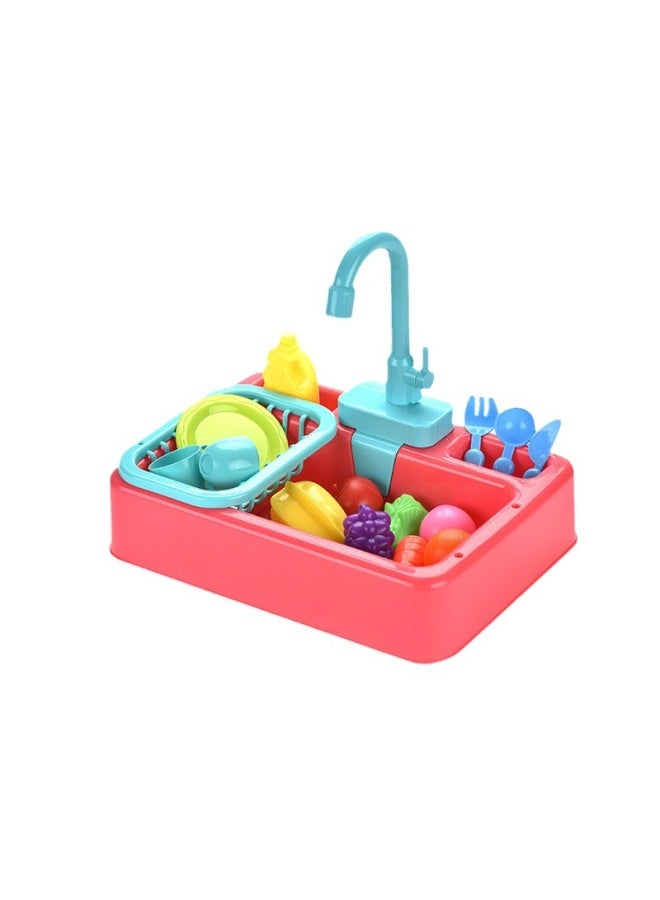 Fenglin Shake The Sound Of The Same Simulation Dishwasher Children Play House Early Education Kitchen Tableware Electric Circulation Water Washing Table - Image 5
