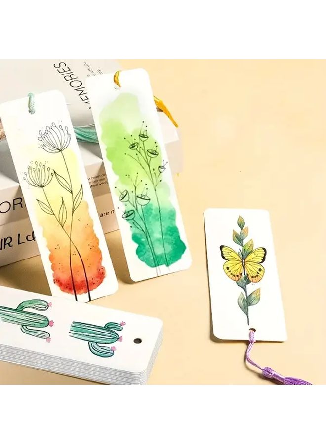 25 Pcs Premium Watercolor Paper Bookmarks Blank Labels For DIY Coloring Pastel Acrylic And Watercolor Art Projects - Image 3