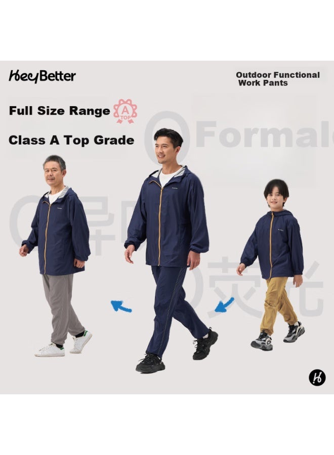 Heybetter Kids Outdoor Functional Cargo Pants 1 Piece 6-proof Spring Summer Outdoor Boys Girls Sea Blue 110 - Image 5