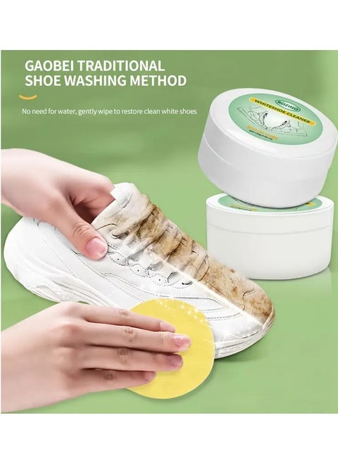 1pc White Shoe Cleaner, Multi-Functional Decontamination Gel With Sponge For Shoe Whitening & Odor Removal