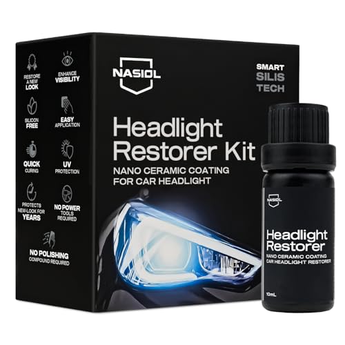 Nasiol Headlight Restorer Nano Ceramic Restoration and Protection Kit No Power Tools Required Brings Headlights Back to Like New Condition Ultimate UV Protection 3 Years Durability - Image 1