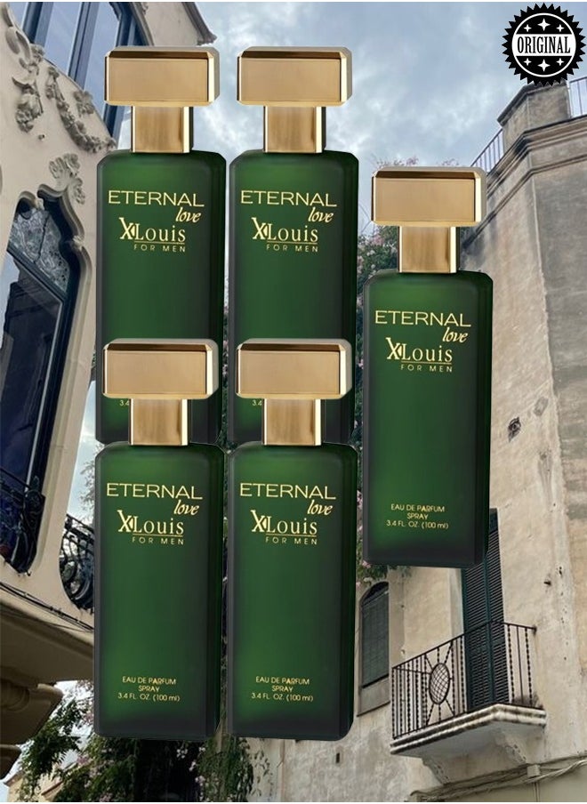 Eternal love 5 Pieces Original Eternal Love Xlouis Perfume For Men 100ml EDP  - Image 1