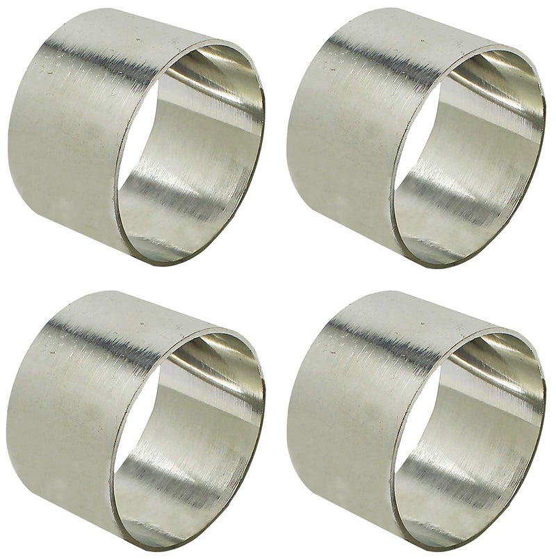 SKAVIJ Handmade Twisted Pipe Napkin Rings Holders Decor Dinner Party Wedding Thanksgiving Christmas Gathering (Silver 4pcs) - Image 3