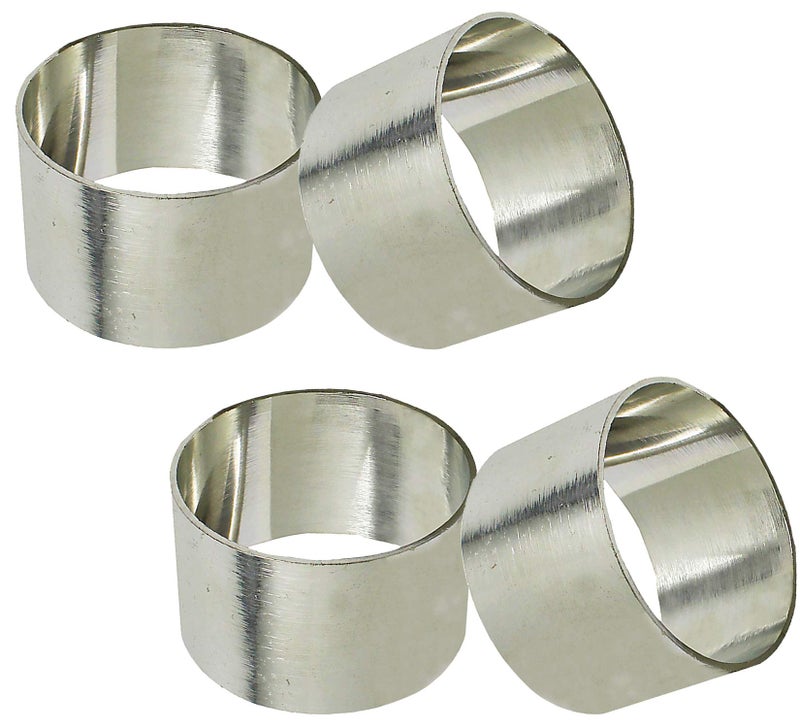 SKAVIJ Handmade Twisted Pipe Napkin Rings Holders Decor Dinner Party Wedding Thanksgiving Christmas Gathering (Silver 4pcs) - Image 1