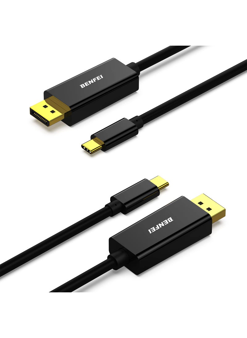 Benfei BENFEI 2 Pack USB C to DisplayPort 6 Feet Cable(8K@60Hz 4K@144Hz), USB Type-C to DP Adapter [Thunderbolt 3/4 Compatible] with iPhone 15 Pro/Max, MacBook Pro/Air 2023, iPad Pro, iMac, S23, XPS 17  - Image 1