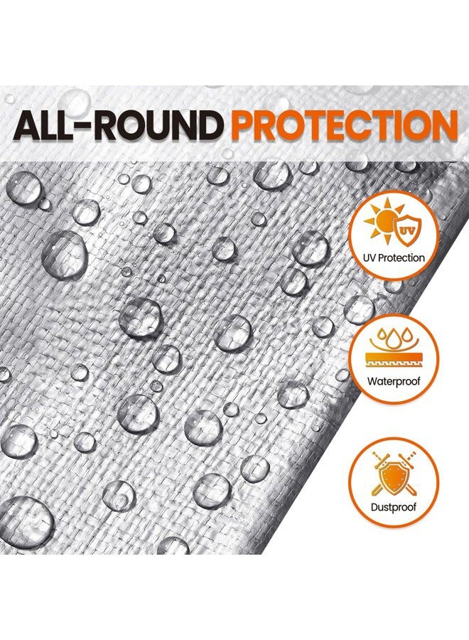 SpacEver Tarp Waterproof, Tarps Heavy Duty Waterproof 20x30 16 Mil Thick Multipurpose Protective Cover UV Resistant Rip & Tear Resistant Waterproof with Grommets Reversible for Home Boats Cars Camping - Image 3