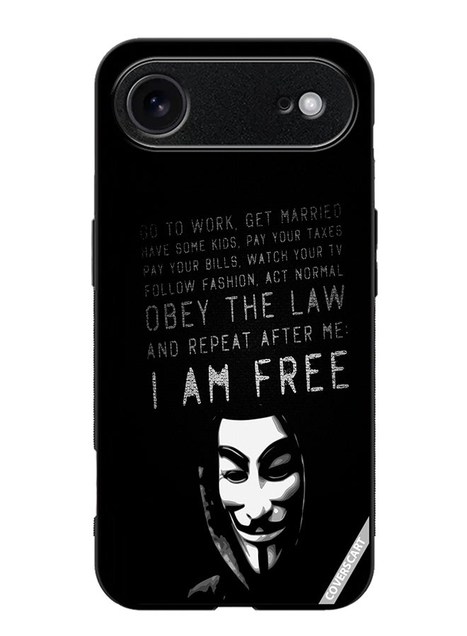 غطاء واقي لجهاز آبل آيفون 17 إير تصميم أنا حر أسود