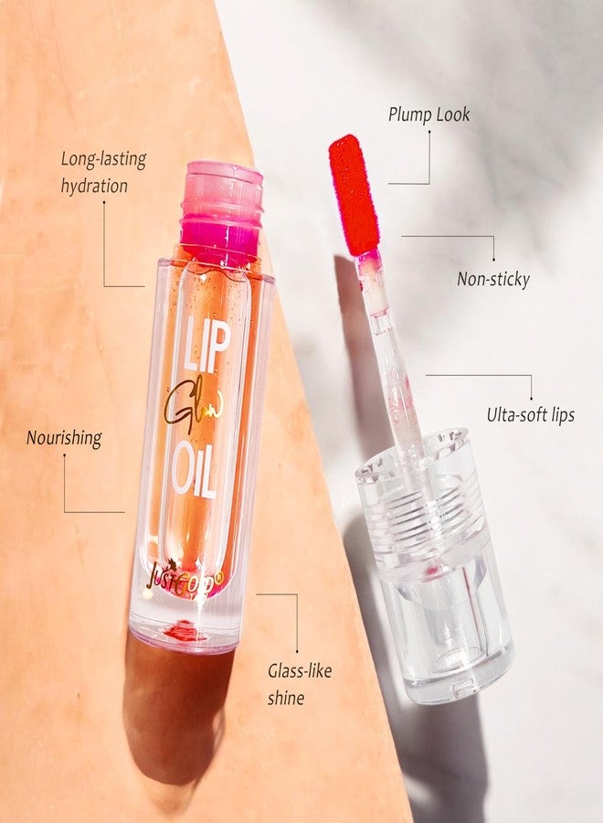 JUST GOLD Justgold Lip Glow Oil for Naturally Plump and Hydrated Lips Enriched with Super Ingredients Jojoba Oil, Almond Oil, White Pond Flower Seed Oil, Vitamin-E for Long-Lasting Nourishment and Hydration - Image 2