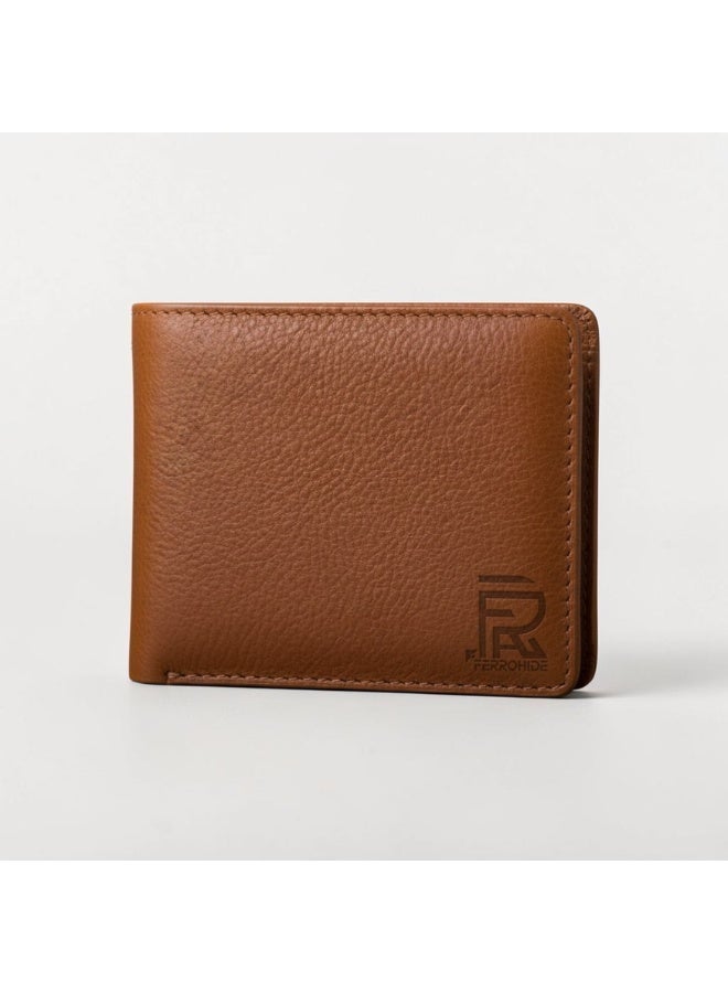 Forhans Original Leather Wallet For Men, Reddish Brown Leather Cowhide Bifold Men's Leather Wallet - Image 1
