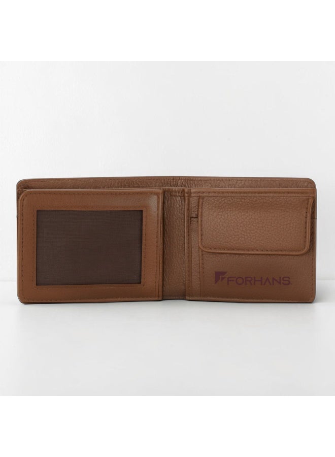 Forhans Original Leather Wallet For Men, Reddish Brown Leather Cowhide Bifold Men's Leather Wallet - Image 4
