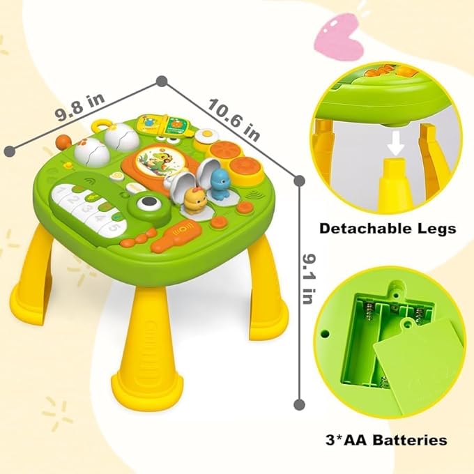 AM ANNA Baby Activity Table Toys, Dinosaur Learning Table Musical Toys, Educational Baby Activity Center, Standing Play Table for Toddlers 3 4 5 Year Old - Image 3