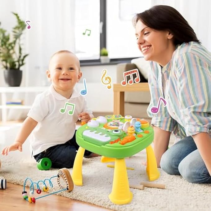 AM ANNA Baby Activity Table Toys, Dinosaur Learning Table Musical Toys, Educational Baby Activity Center, Standing Play Table for Toddlers 3 4 5 Year Old - Image 2