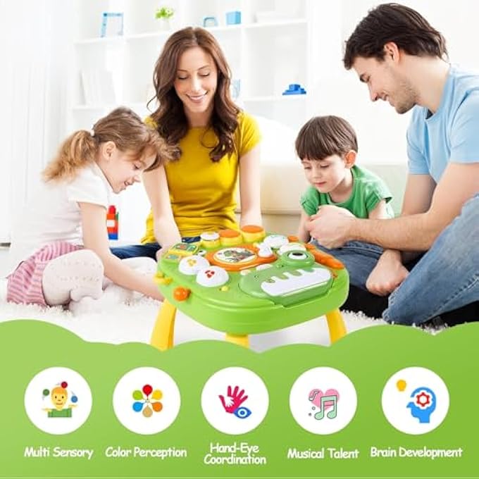 AM ANNA Baby Activity Table Toys, Dinosaur Learning Table Musical Toys, Educational Baby Activity Center, Standing Play Table for Toddlers 3 4 5 Year Old - Image 4