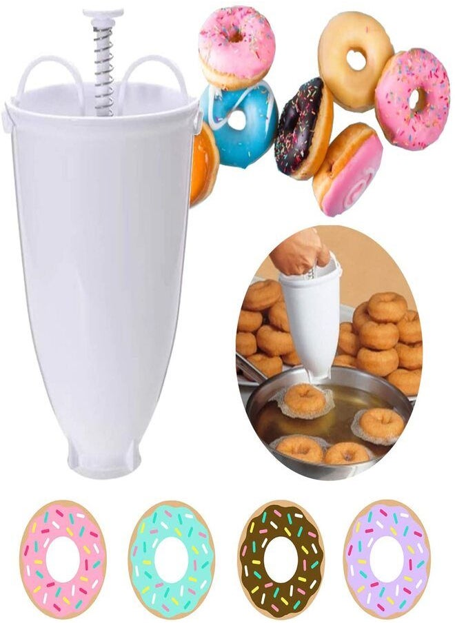 Generic - Donut Maker Manual Doughnut Depositor Dropper Plunger Dough Batter Dispenser Hopper DIY Baking Mold - Image 1