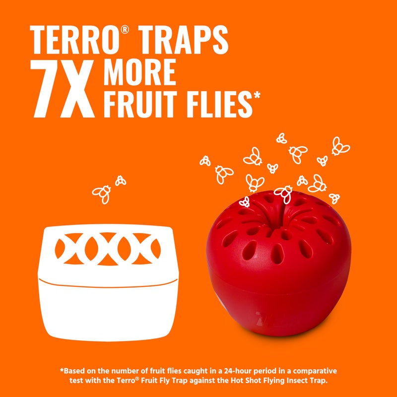 Terro Fruit Fly Traps for Indoors (6 Pack) + 270 Days of Lure Supply - Image 2