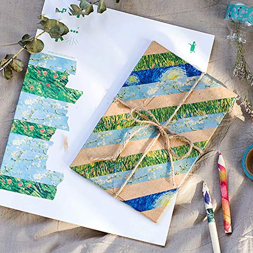 Doraking Colorful Van Gogh's Color Washi Tape, Doraking Van Gogh's Works Decorative Washi Tape for Scrapbooks, Planners, Gift Wrapping(The Starry Night, 1Roll/Box) - Image 4