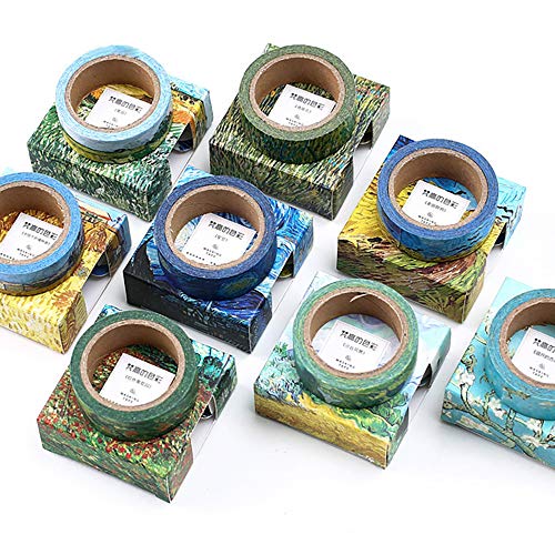 Doraking Colorful Van Gogh's Color Washi Tape, Doraking Van Gogh's Works Decorative Washi Tape for Scrapbooks, Planners, Gift Wrapping(The Starry Night, 1Roll/Box) - Image 3