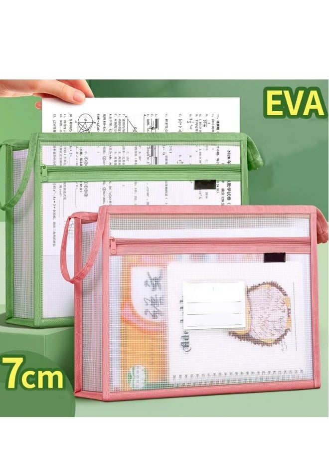 Generic - 4 Pack A4 Plastic File Folder, Hanging Folders, Envelopes Expanding Wallet Document with Zipper and Label Pocket Tabs, Pouch for Home Work, Office, School (4 Colors) - Image 1