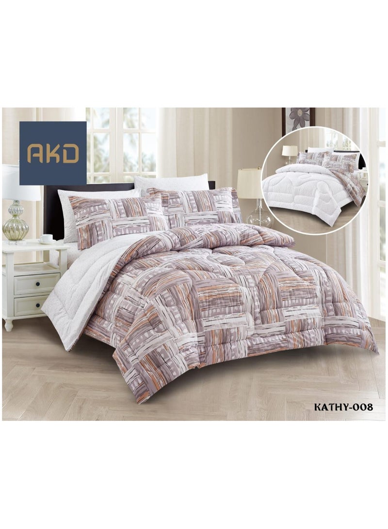 King size bed sheet set, comfortable and soft microfiber material, 6 pieces, double bed sheet, quilt size 220 x 240 cm